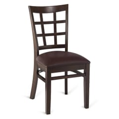 Walnut Wood Lattice-Back Restaurant Chair