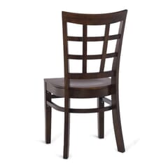 Walnut Wood Lattice-Back Restaurant Chair 