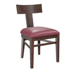 Walnut T-Back Chair with Upholstered Seat