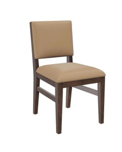 Walnut Wood Connor Restaurant Chair with Upholstered Seat & Back (Front)