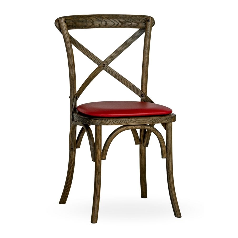 Antique Grey Ash Wood Cross-Back Commercial Chair