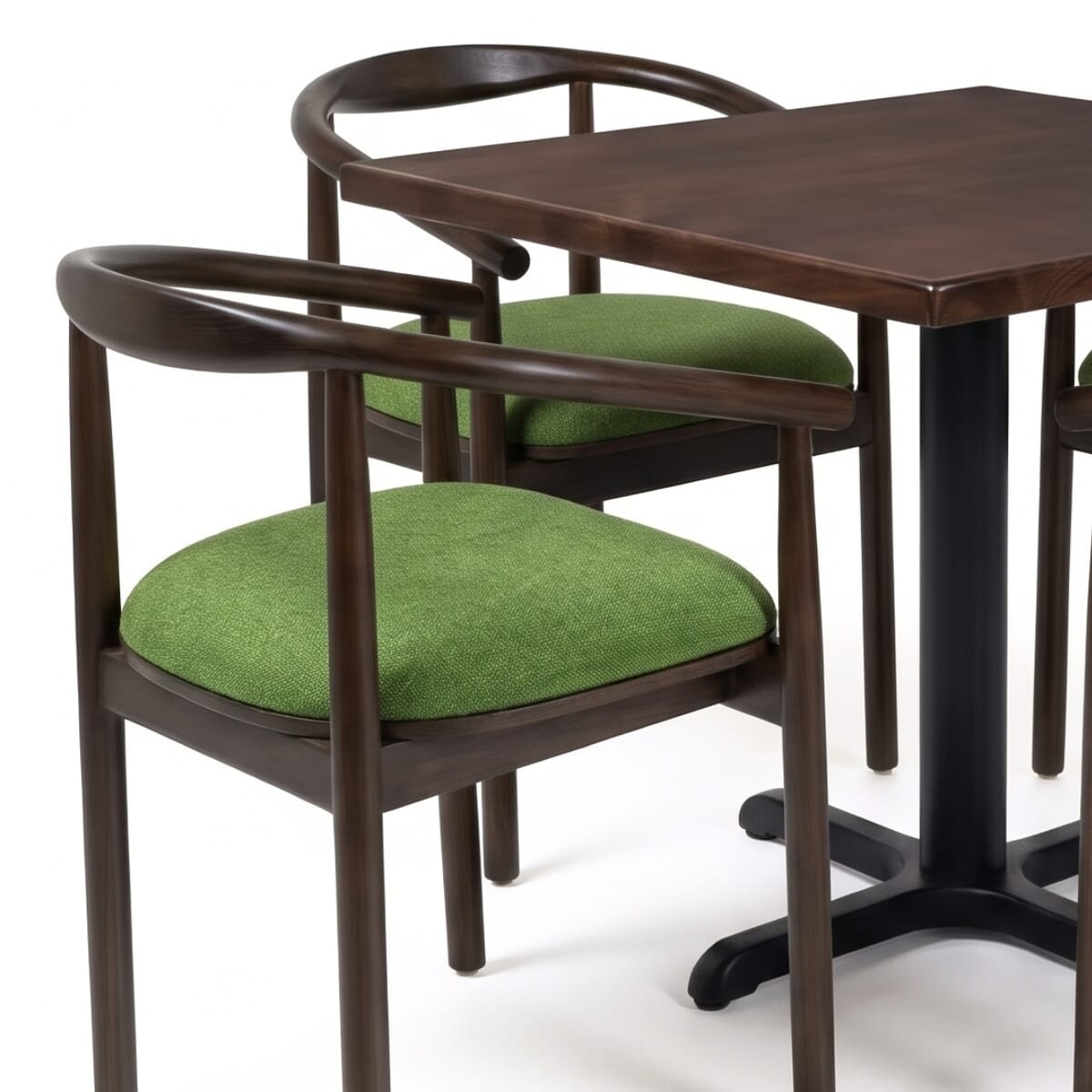 4-Seat Hazel Walnut Restaurant Chair Set with Beech Top