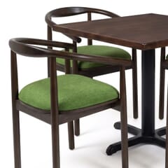 4-Seat Hazel Walnut Restaurant Chair Set with Beech Top