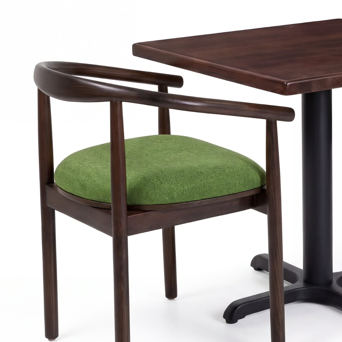 2-Seat Hazel Walnut Restaurant Chair Set with Beech Top