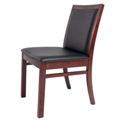 Fully Upholstered Dark Mahogany Wood Morgan Restaurant Chair