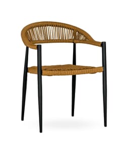 Stackable Rope Restaurant Chair with Tan Seat and Back