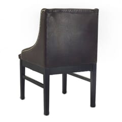 Black Wood Bentley Restaurant Chair with Brown Vinyl and Naillhead Trim