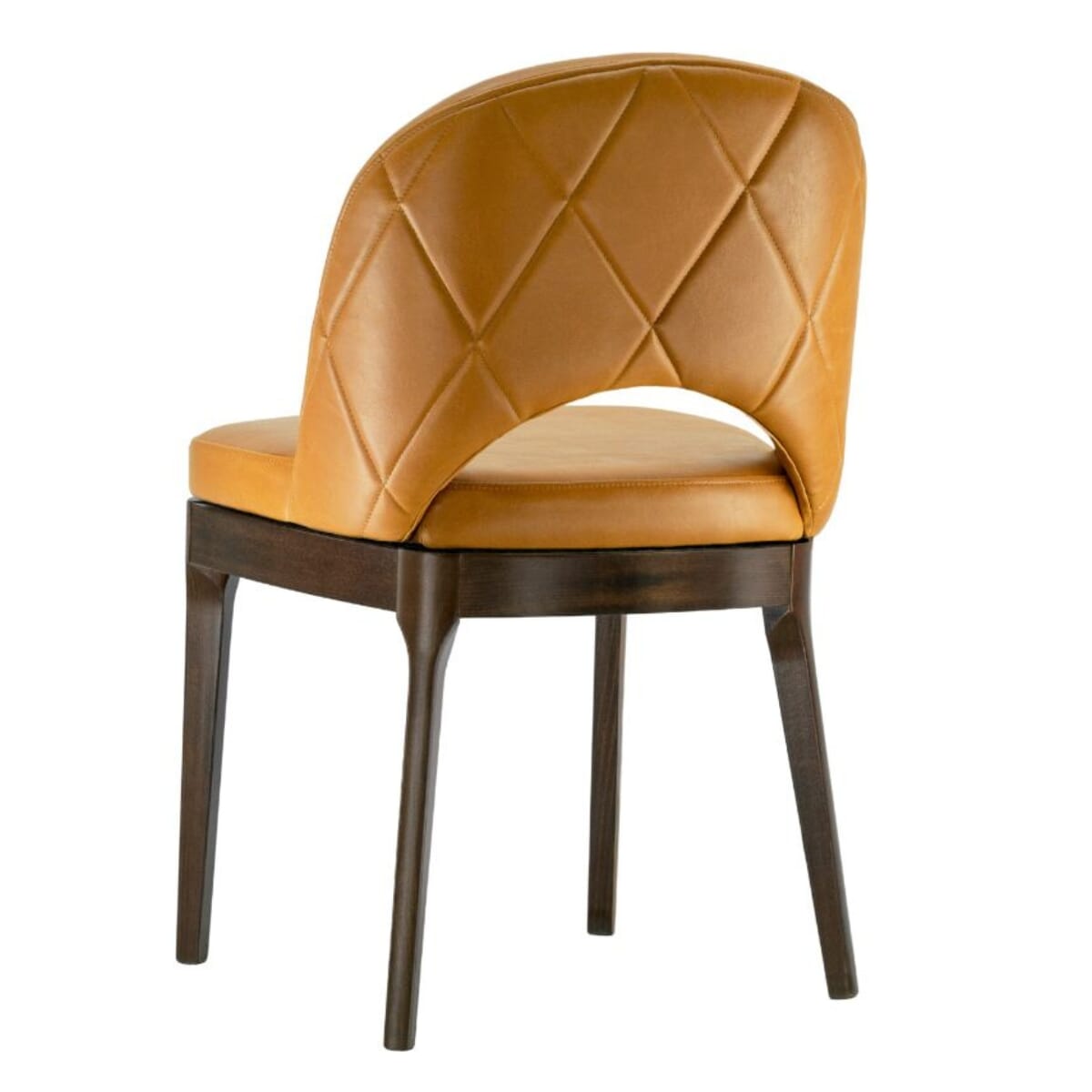 Lily Modern Tufted Wood Restaurant Chair in Walnut Finish Frame