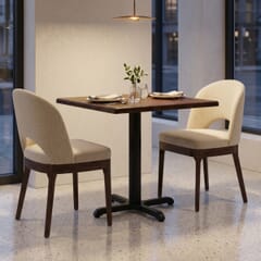 2-Seat Lily Walnut Wood Restaurant Set with Beech Table Top