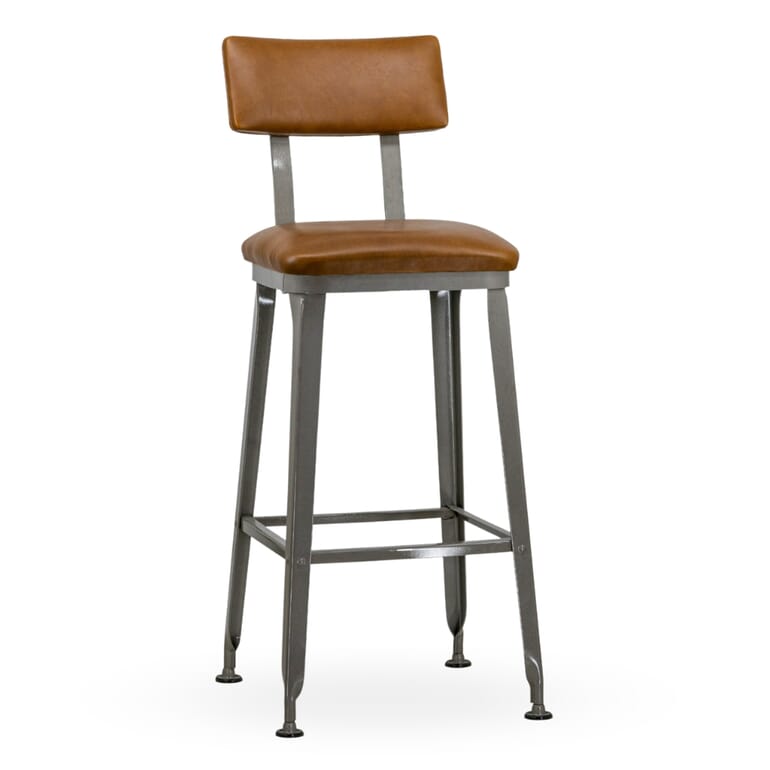 Fully Upholstered Industrial Steel Restaurant Bar Stool