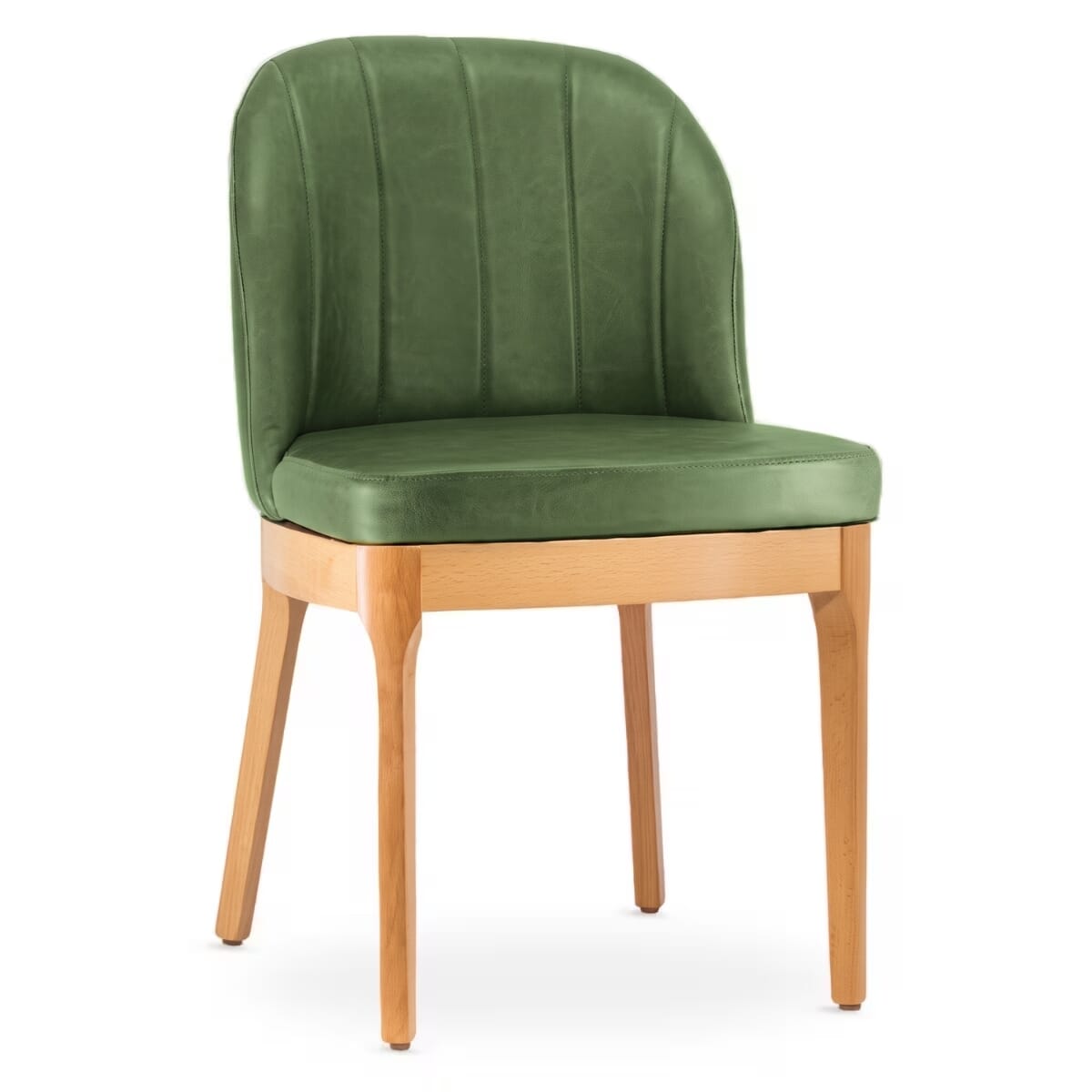 Grace Modern Channel Wood Restaurant Chair in Natural Finish