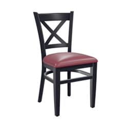 Solid Beech Wood Cross-back Commercial Chair in Black