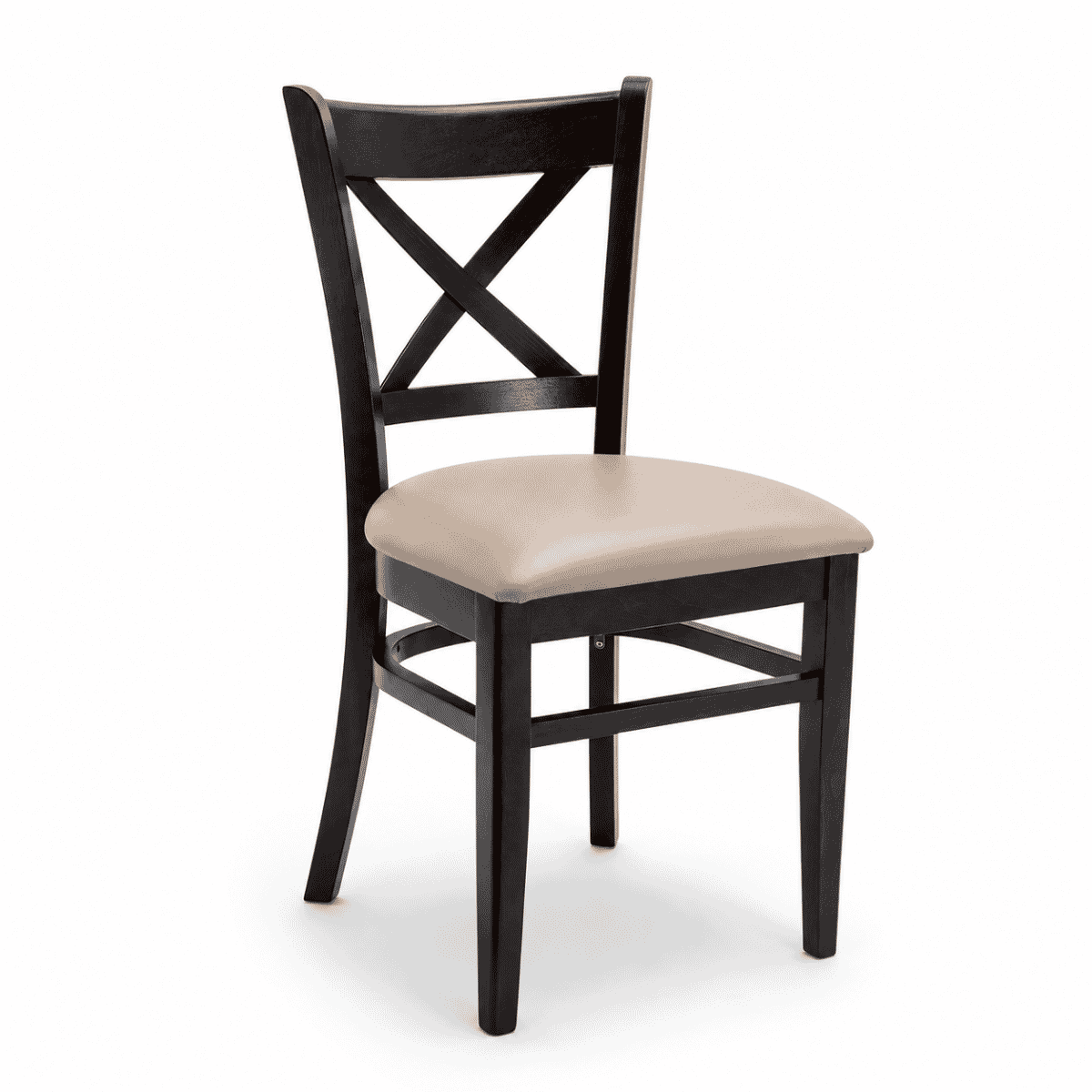 Solid Beech Wood Cross-back Commercial Chair in Espresso