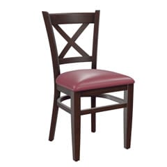 Solid Beech Wood Cross-back Commercial Chair in Espresso