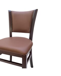 Fully Upholstered Solid Beechwood Restaurant Chair with Nailhead Trim