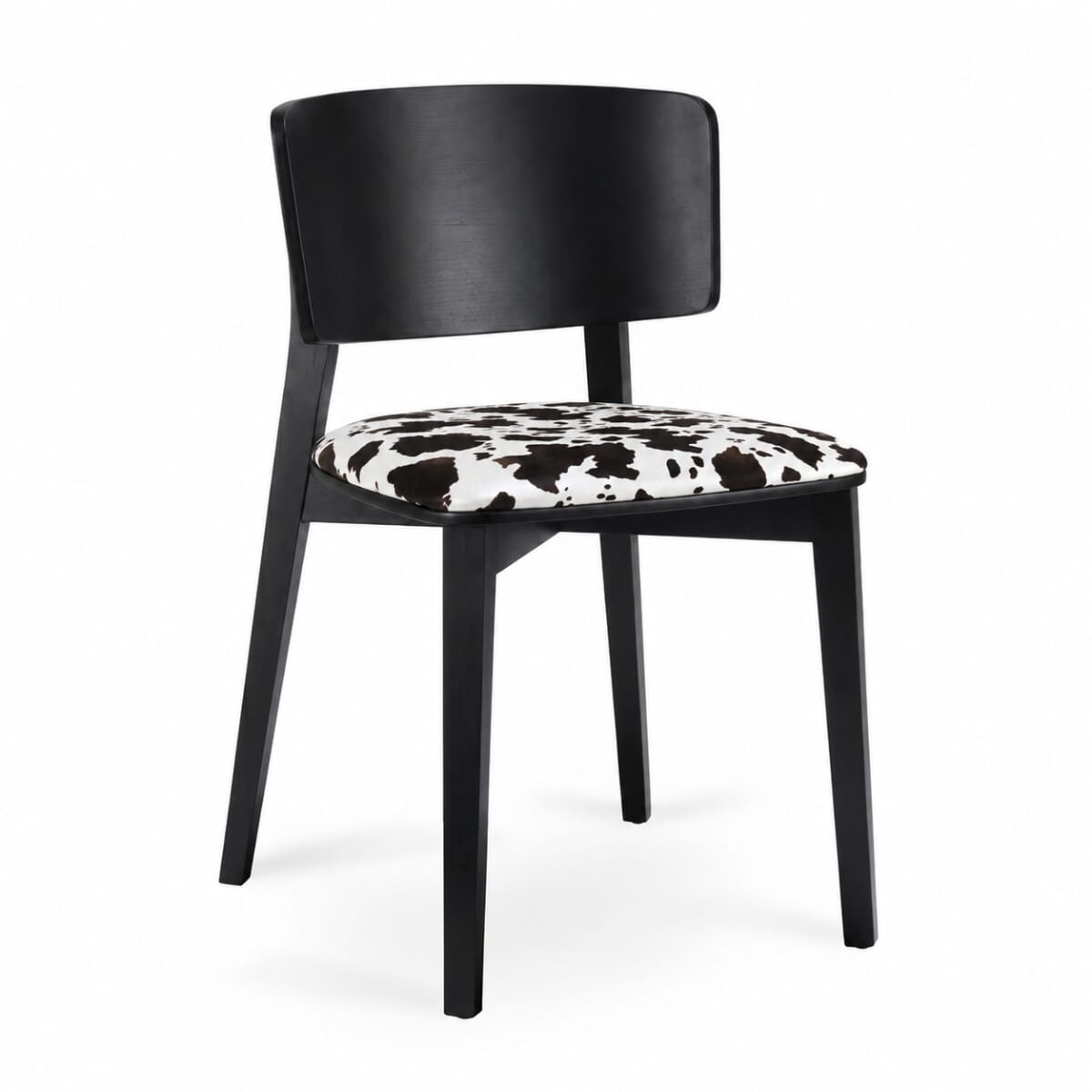 Ezra Solid Wood Upholstered Restaurant Chair with Wood Back in Black