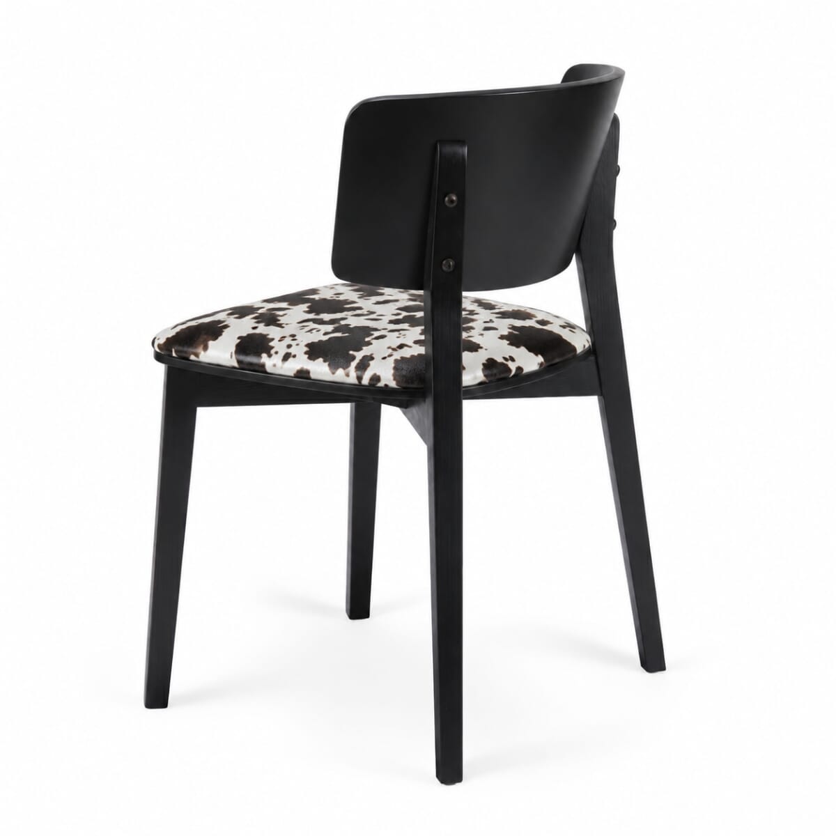 Ezra Solid Wood Upholstered Restaurant Chair with Wood Back in Black