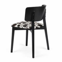 Ezra Solid Wood Upholstered Restaurant Chair with Wood Back in Black