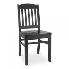 Solid Wood Bulldog Restaurant Chair in Black