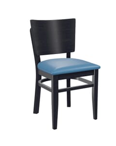Black Solid Wood Square Back Restaurant Chair with Upholstered Seat (Front)
