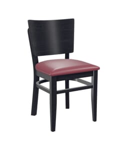 Solid Black Wood Square Back Restaurant Side Chair