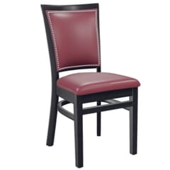 Fully Upholstered Solid Wood Restaurant Side Chair with Nailhead Trim
