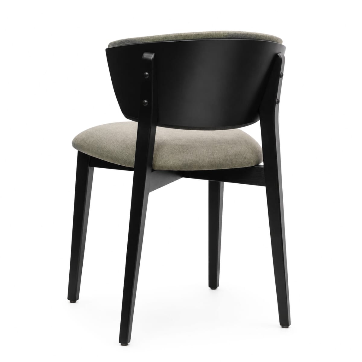 Valenza Curved Black Wood Fully Upholstered Restaurant Chair