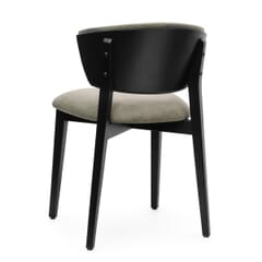 Valenza Curved Black Wood Fully Upholstered Restaurant Chair