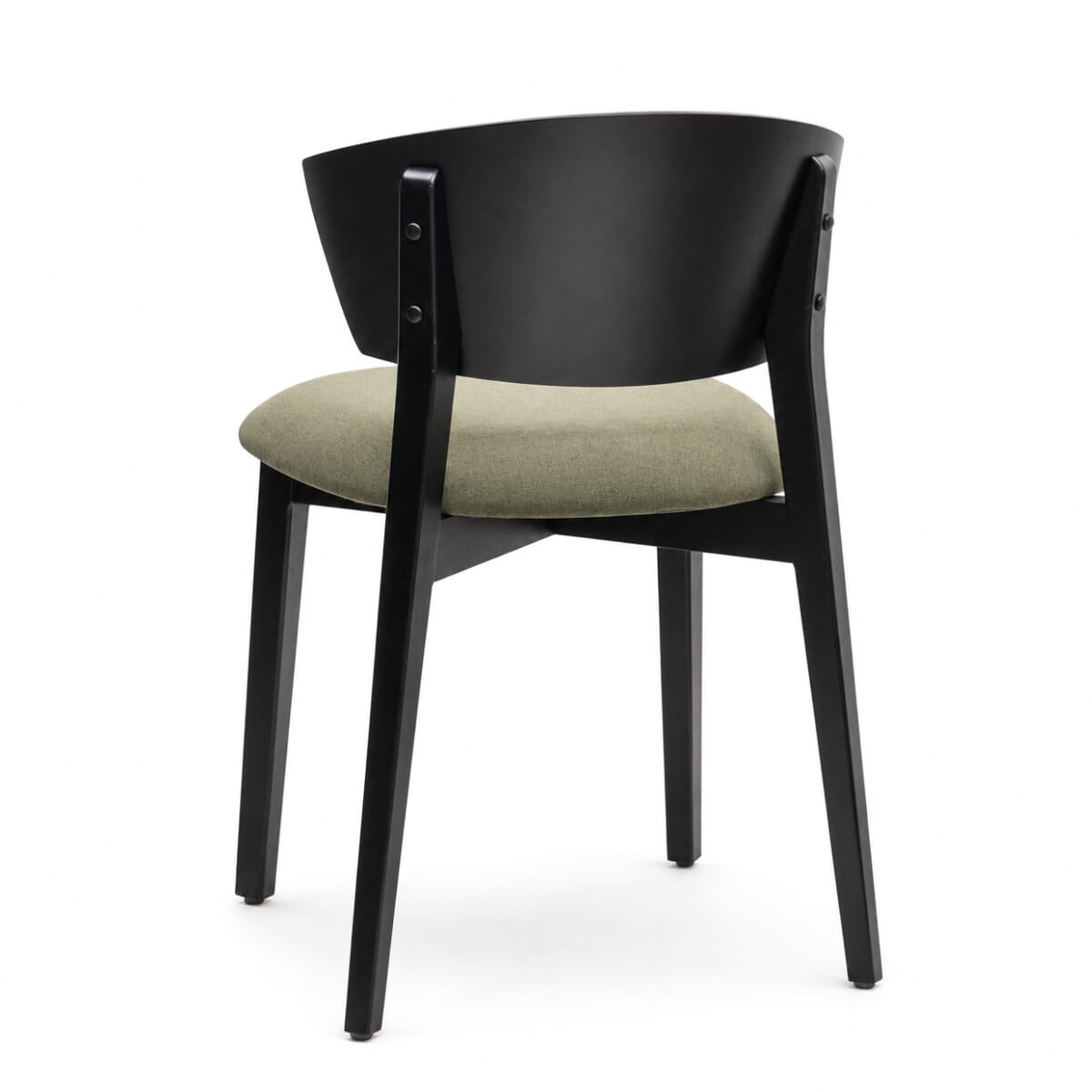 Valenza Black Wood Restaurant Chair with Upholstered Seat