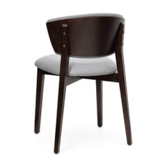 Valenza Curved Walnut Wood Fully Upholstered Restaurant Chair