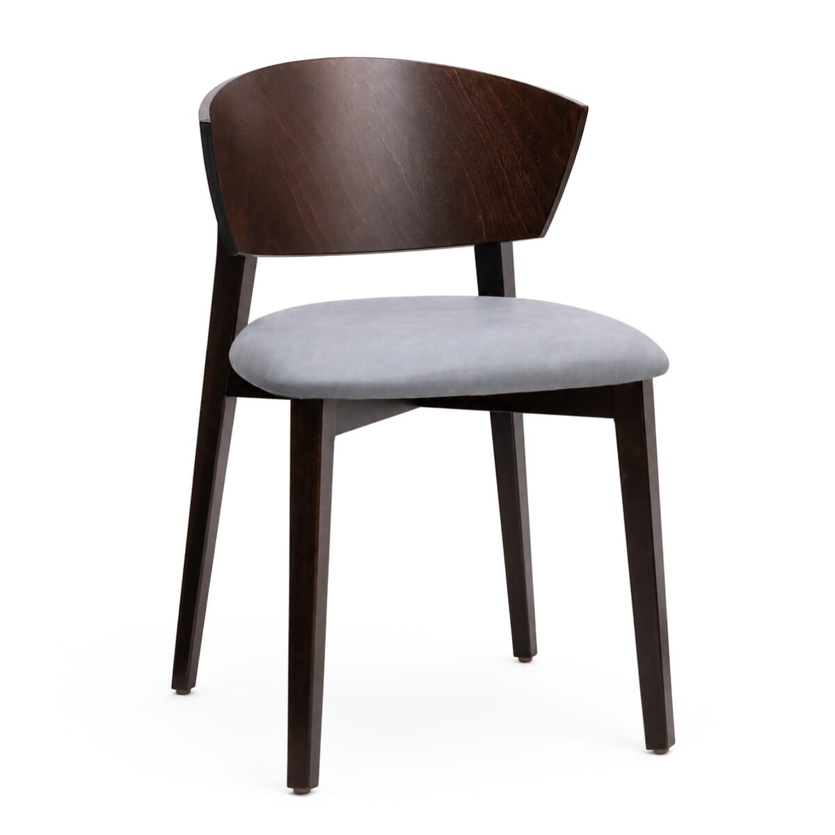 Valenza Walnut Wood Restaurant Chair with Upholstered Seat