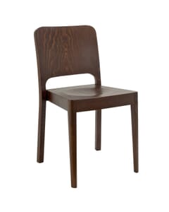 Stackable European Beechwood Restaurant Chair in Walnut