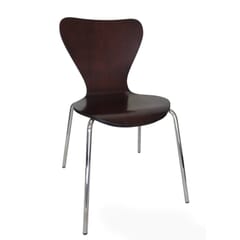 Wood Shell Stackable Commercial Chair in Dark Mahogany