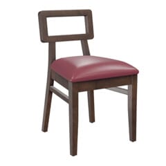 Solid Wood Open Back Restaurant Chair in Walnut
