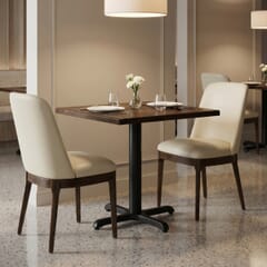 2-Seat Townsend Walnut Restaurant Set with Upholstered Chairs