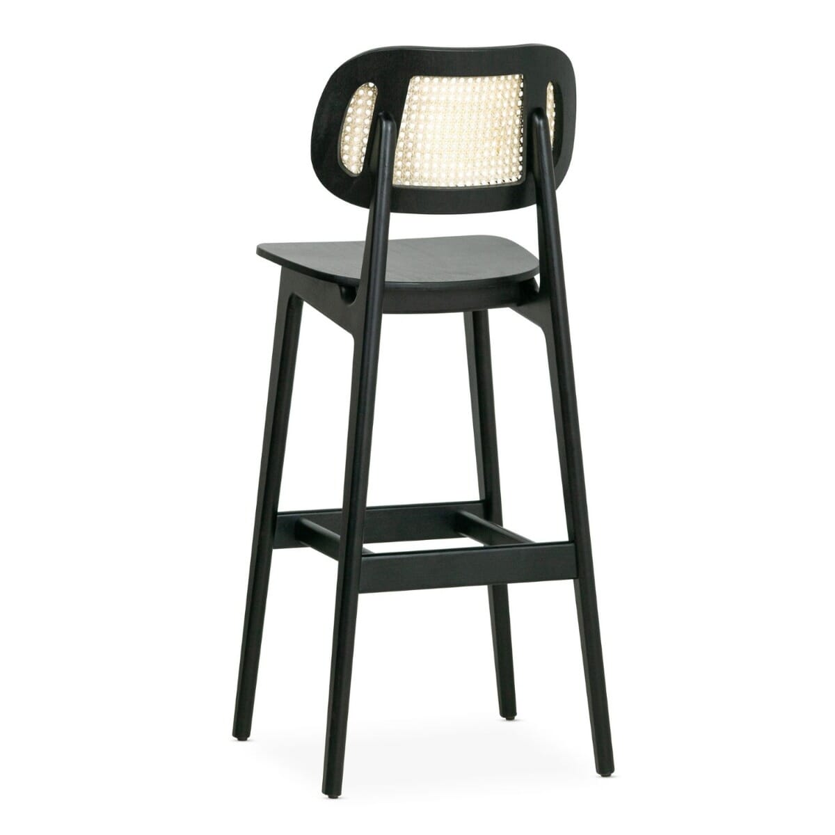 Tefi Restaurant Cane Bar Stool in Black