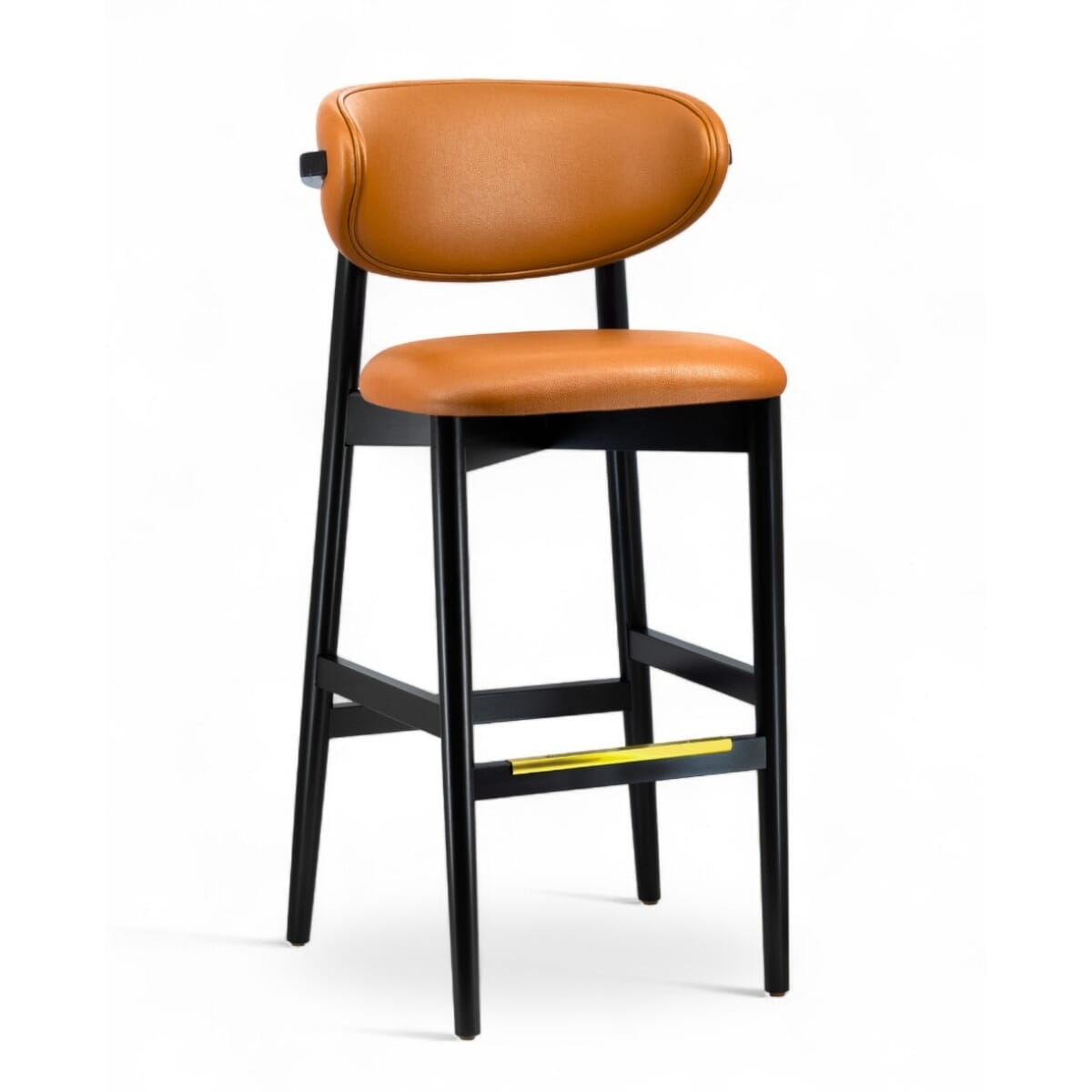 Ruby Modern Black Finish Wood Restaurant Bar Stool
