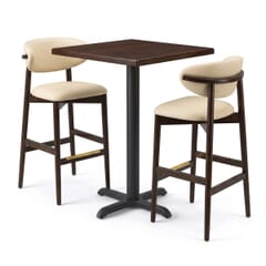 2-Seat Ruby Walnut Bar-Height Restaurant Set with Beech Top