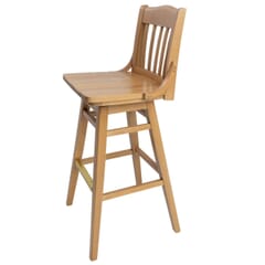 Solid Wood Schoolhouse Restaurant Bar Stool in Natural With Swivel Seat