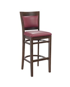 Walnut Wood Finish Easton Commercial Bar Stool with Upholstered Seat & Back (front)
