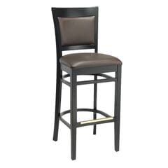 Black Wood Finish Easton Commercial Bar Stool with Upholstered Seat & Back