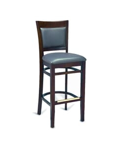 Walnut Wood Finish Easton Commercial Bar Stool with Upholstered Seat & Back (front)