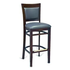 Walnut Wood Finish Easton Commercial Bar Stool with Upholstered Seat & Back