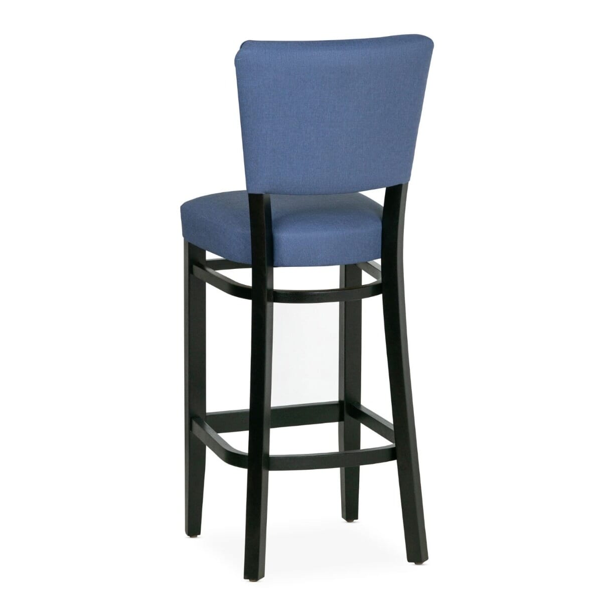Fully Upholstered Black Beech Wood Bennett Restaurant Bar Stool