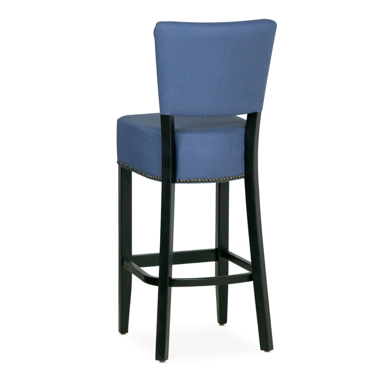 Fully Upholstered Black Custom Faux-Leather Commercial Dining Bar Stool