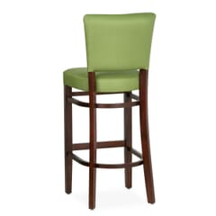 Fully Upholstered Dark Mahogany Beech Wood Bennett Restaurant Bar Stool