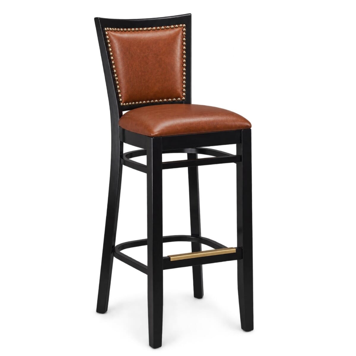Fully Upholstered Commercial Side Bar Stool with Wood Frame