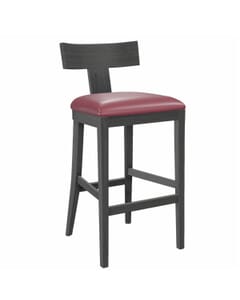 Storm Grey T-Back Bar Stool With Upholstered Seat (front)