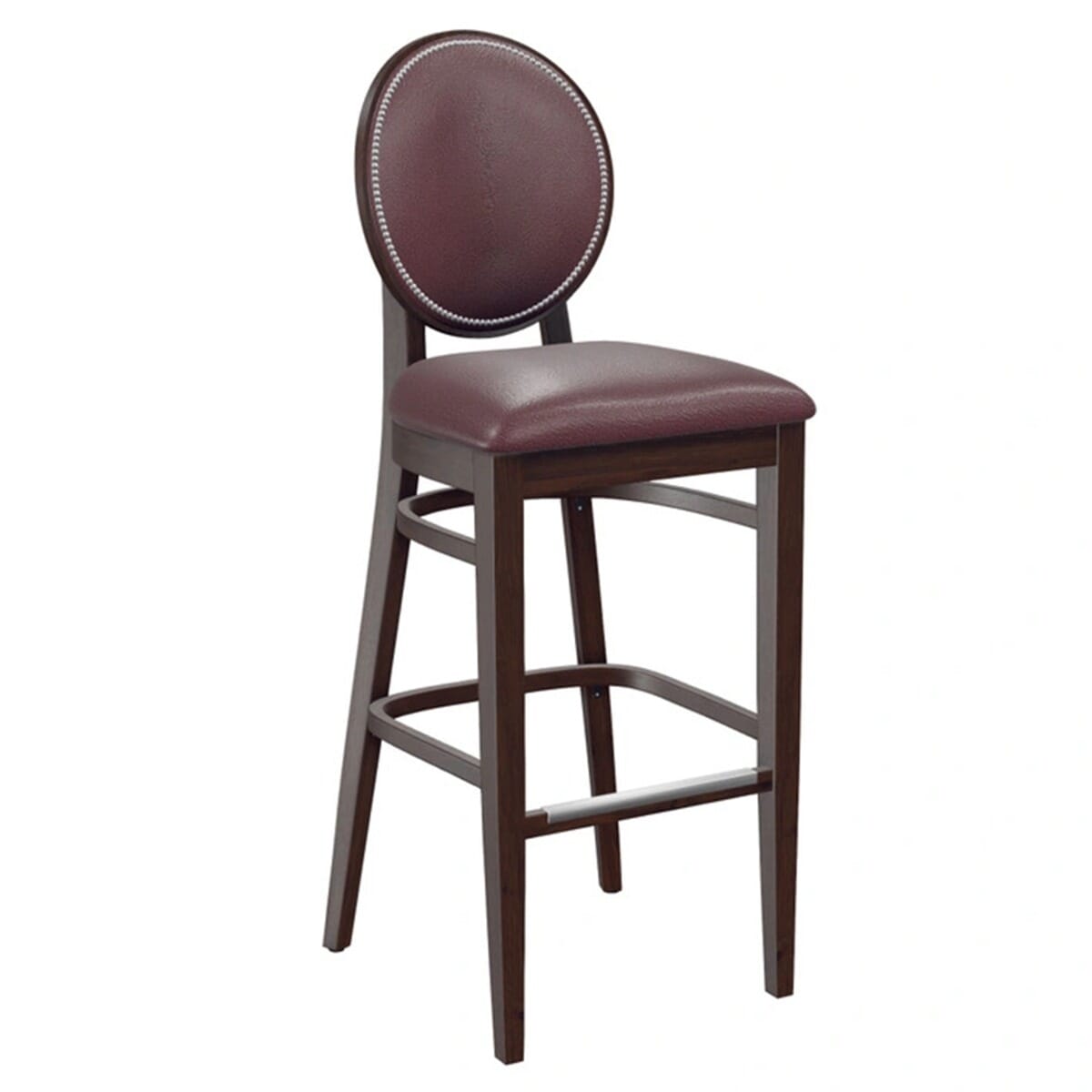 Fully Upholstered Solid Beech Wood Round Back Restaurant Bar