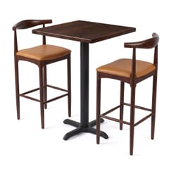 2-Seat Antique Walnut Elm Restaurant Bar Set
